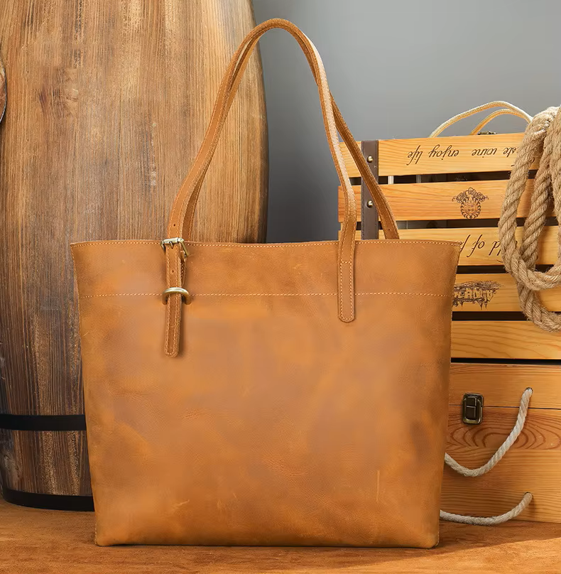 Timeless Vintage Leather Tote Bag
