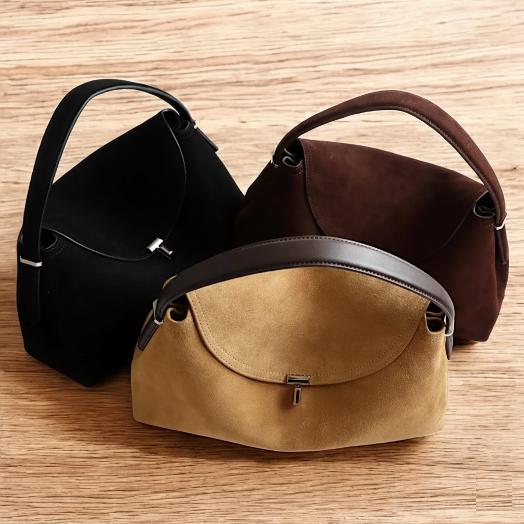 T-Lock Suede Shoulder Bag – Timeless Style & Everyday Elegance