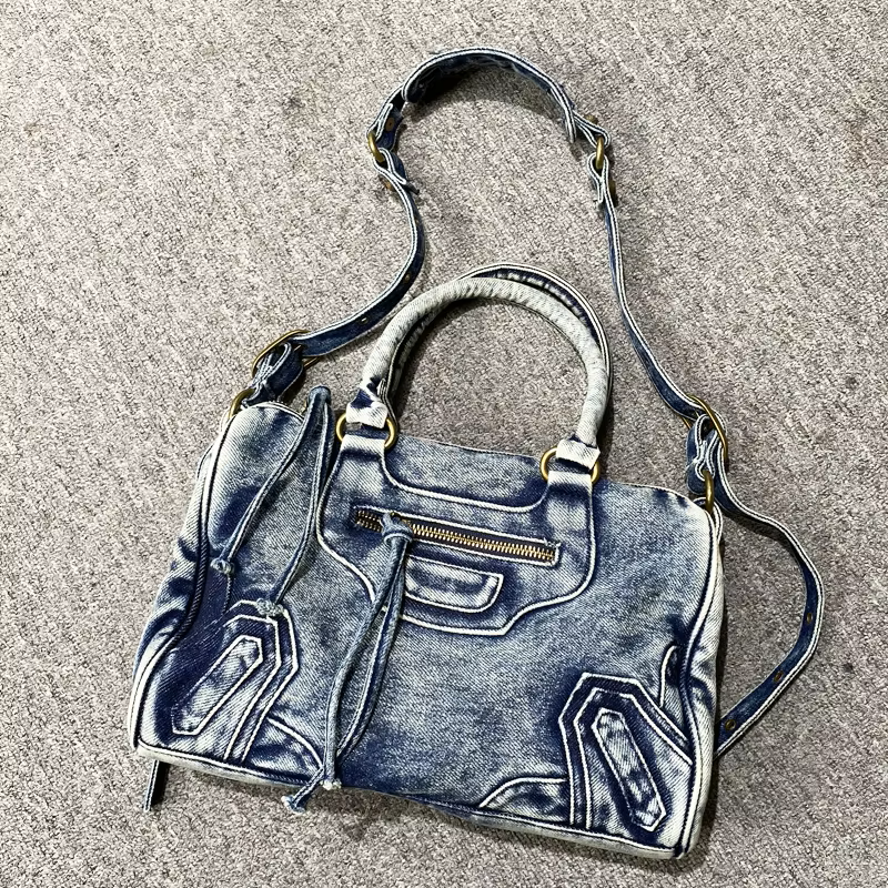 Vintage Faded Denim Bag
