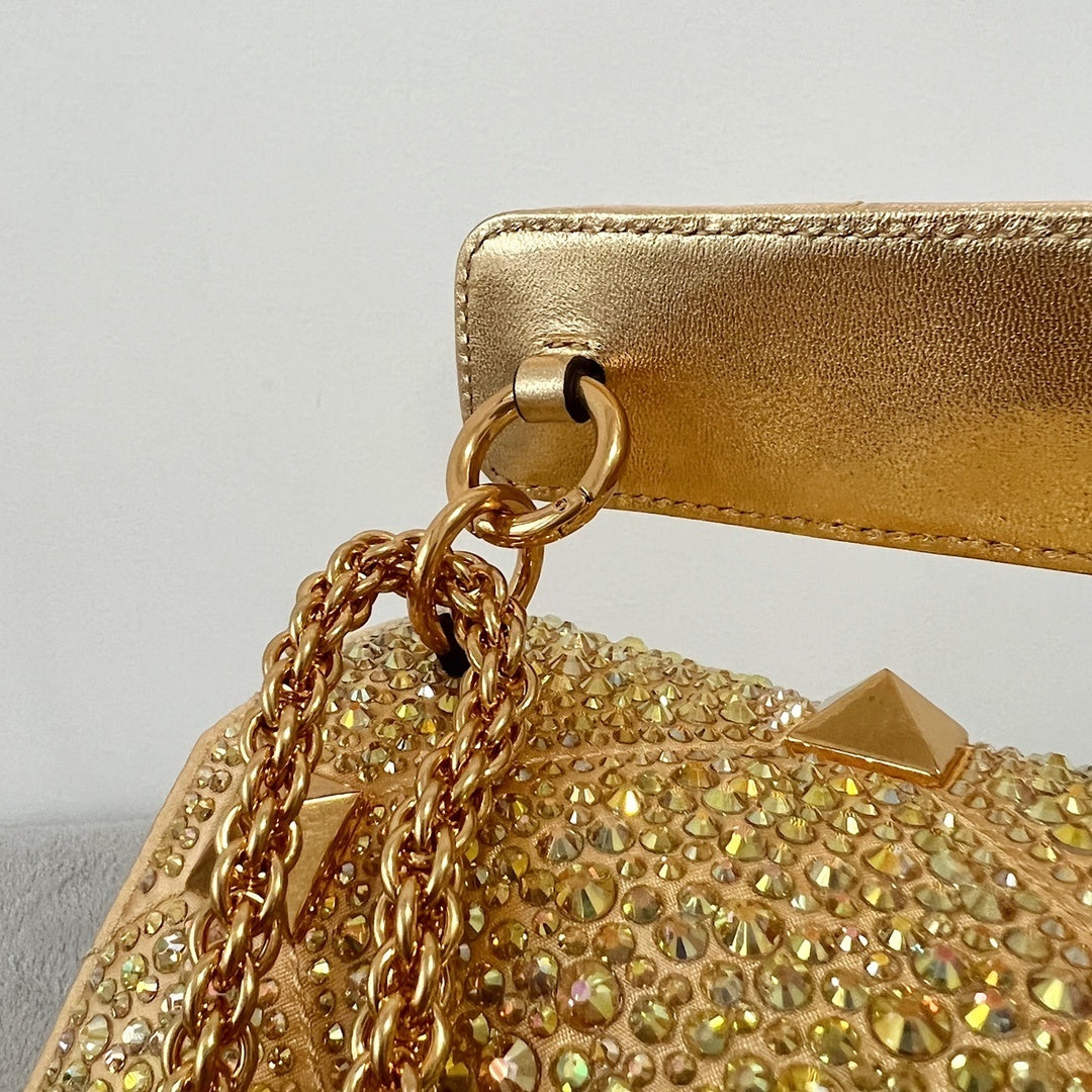 Crystal-Embellished Shoulder Bag