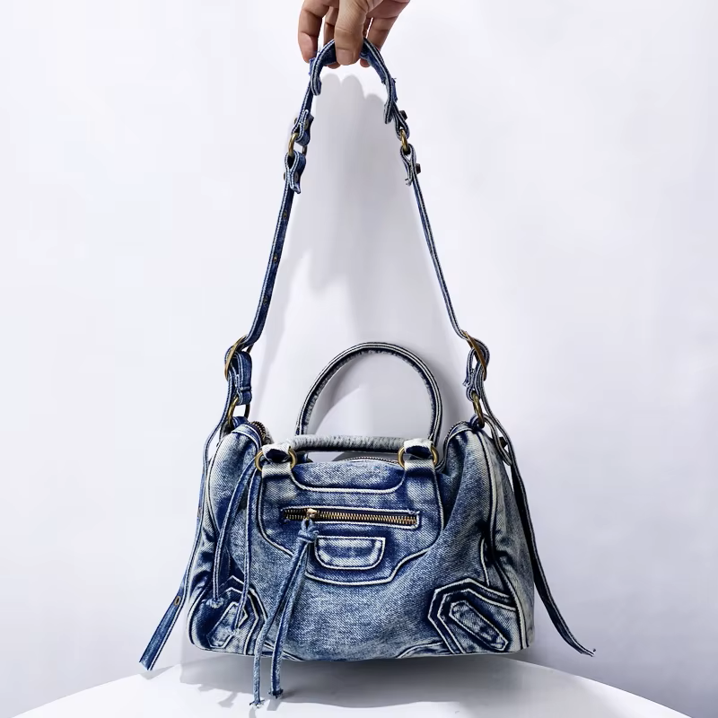 Vintage Faded Denim Bag