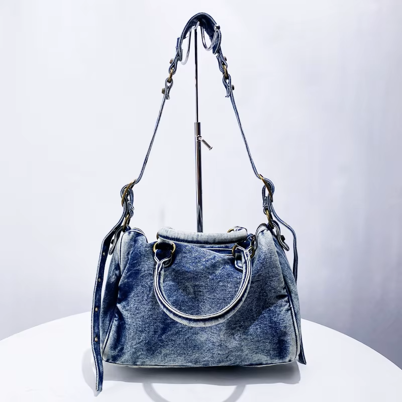 Vintage Faded Denim Bag