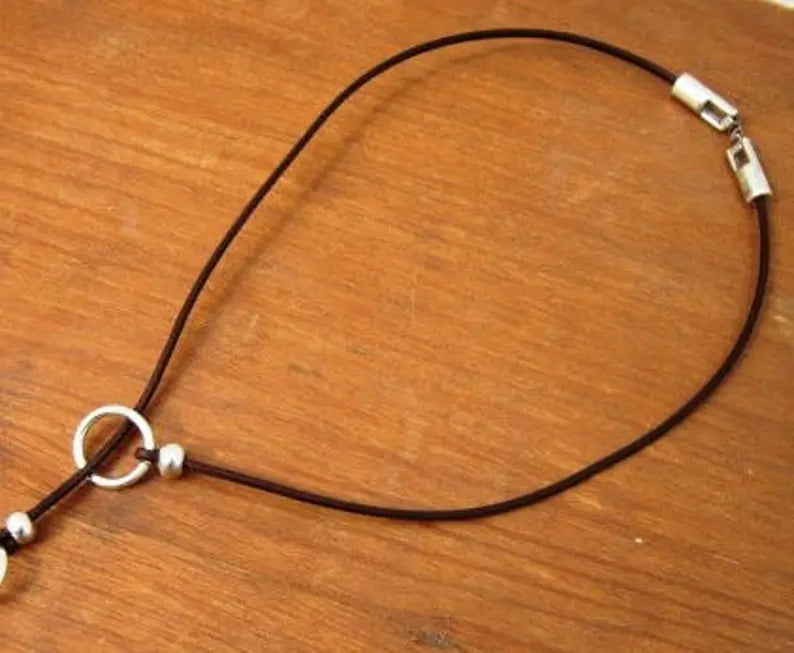 Elegant Silver Leaf Y Necklace