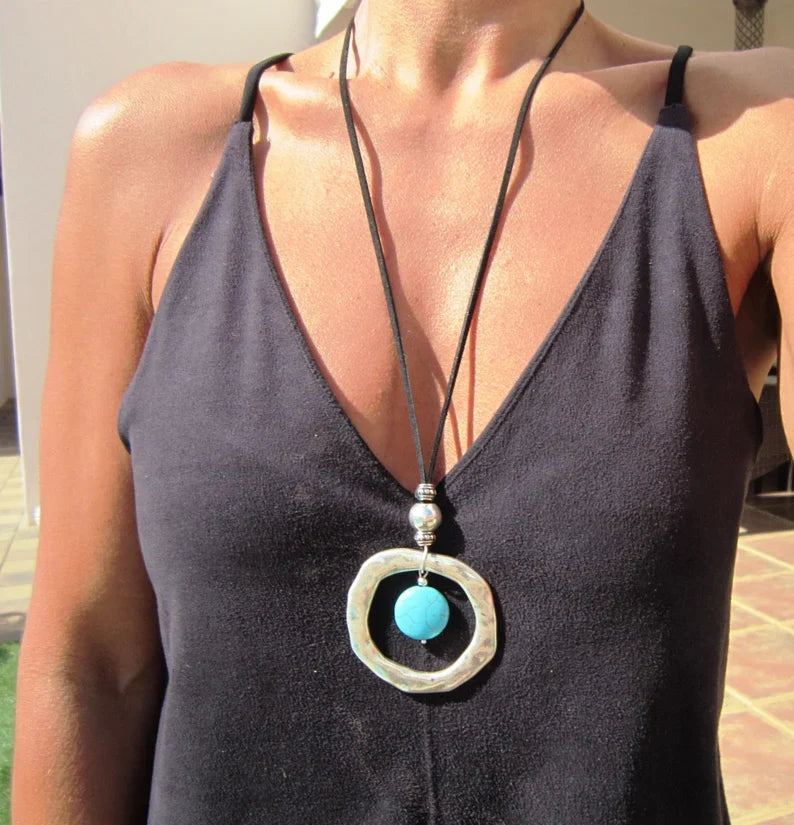 Boho Turquoise Statement Necklace