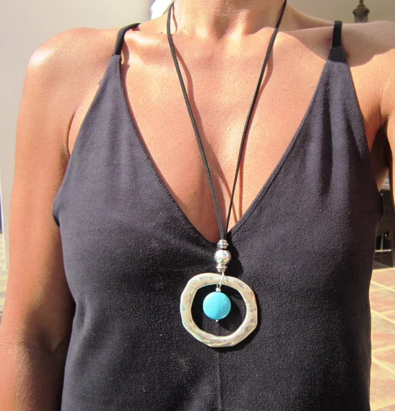 Boho Turquoise Statement Necklace