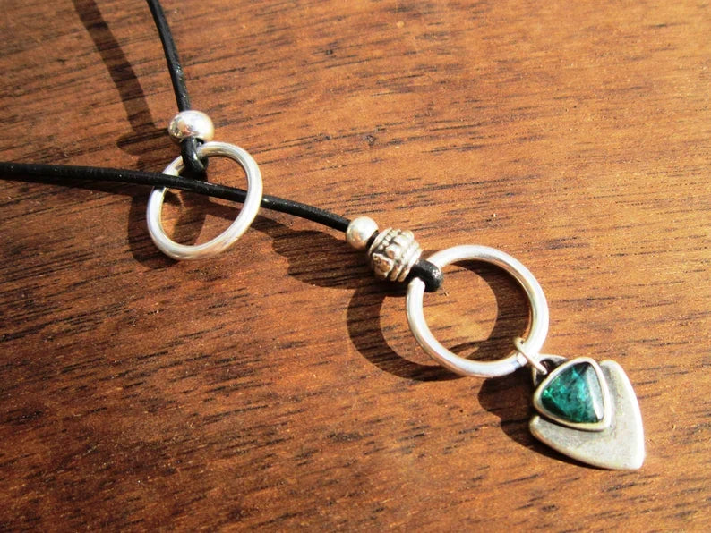 Boho-Chic Leather & Silver Statement Necklace