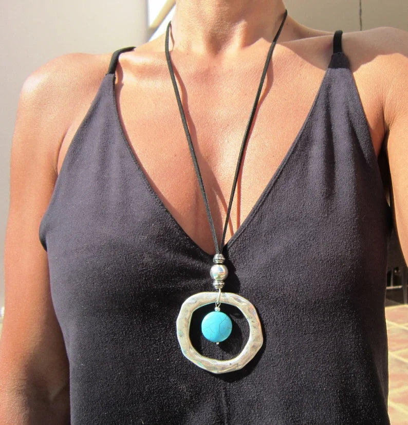 Boho Turquoise Statement Necklace