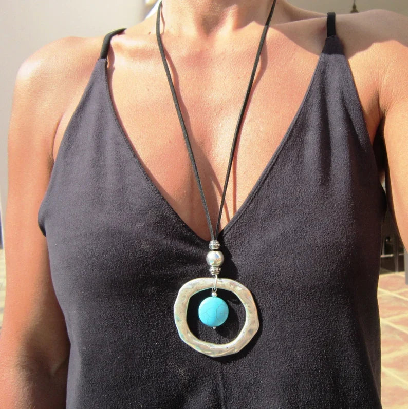 Boho Turquoise Statement Necklace