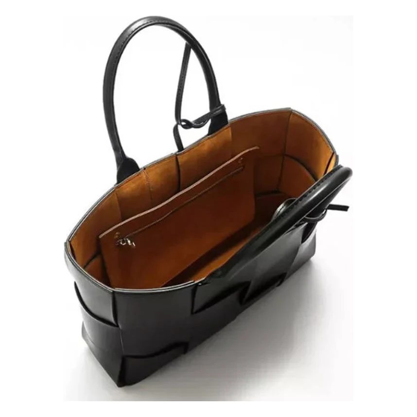 Handwoven Genuine Cowhide Leather Tote Bag