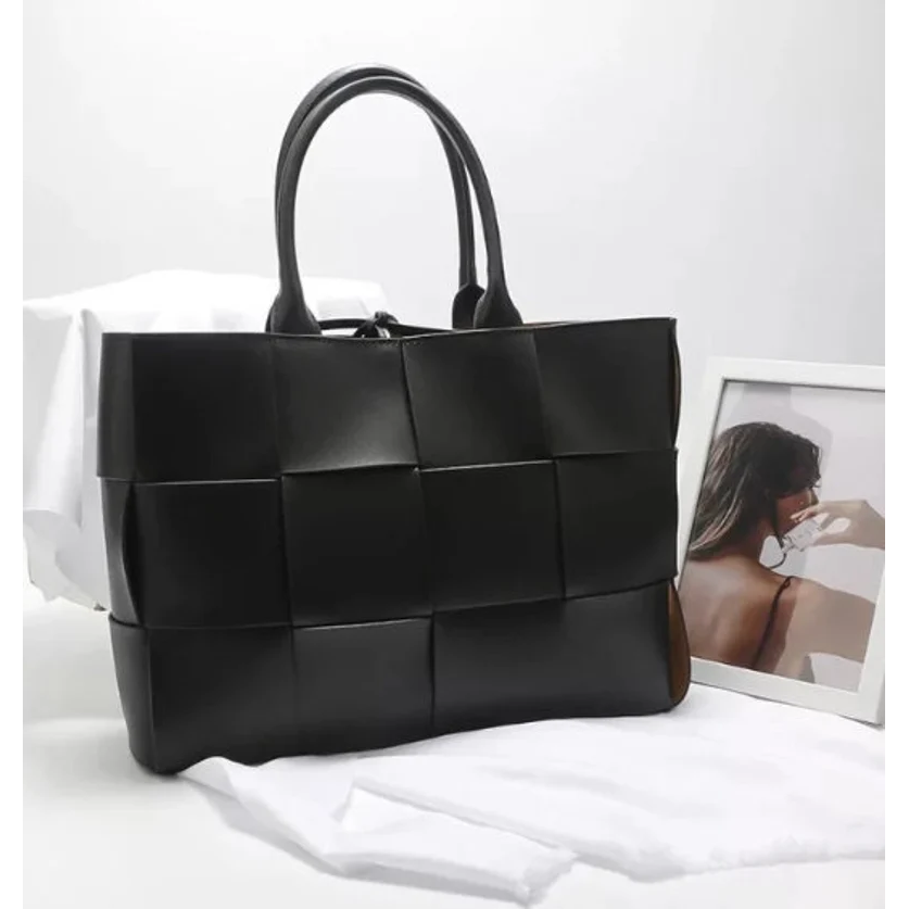 Handwoven Genuine Cowhide Leather Tote Bag