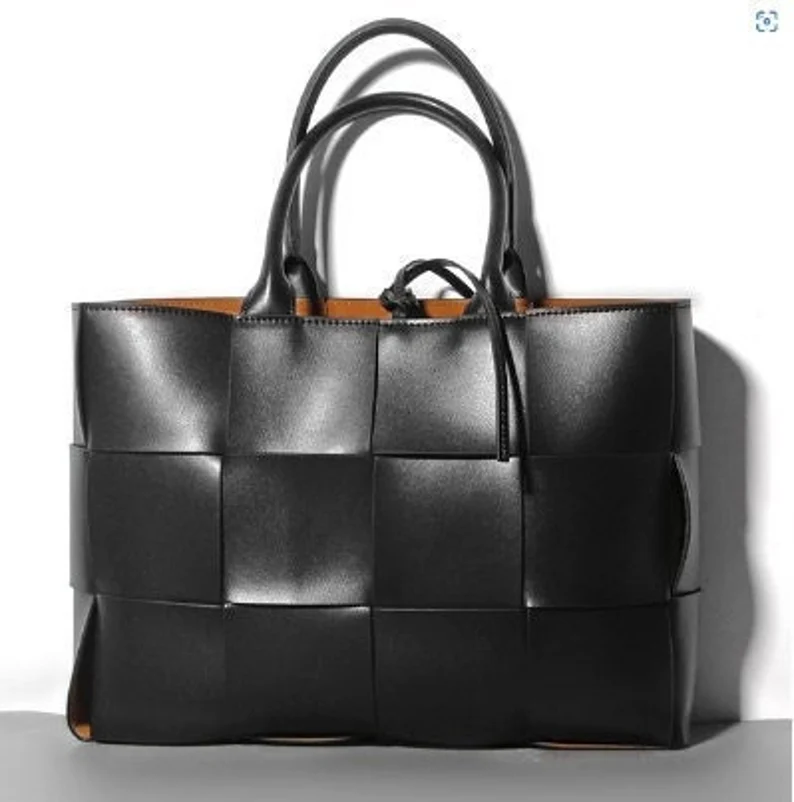 Handwoven Genuine Cowhide Leather Tote Bag