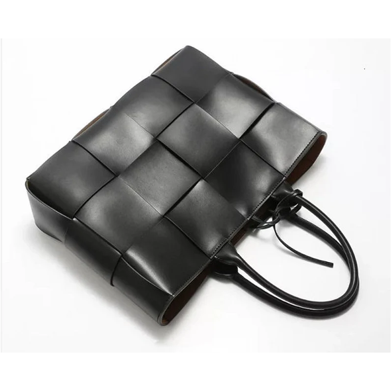 Handwoven Genuine Cowhide Leather Tote Bag