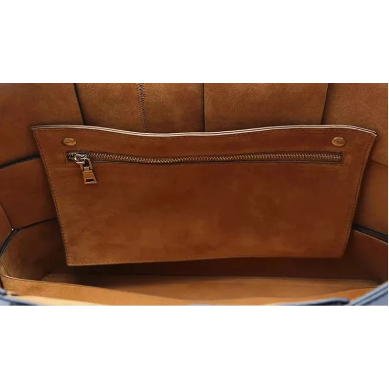 Handwoven Genuine Cowhide Leather Tote Bag