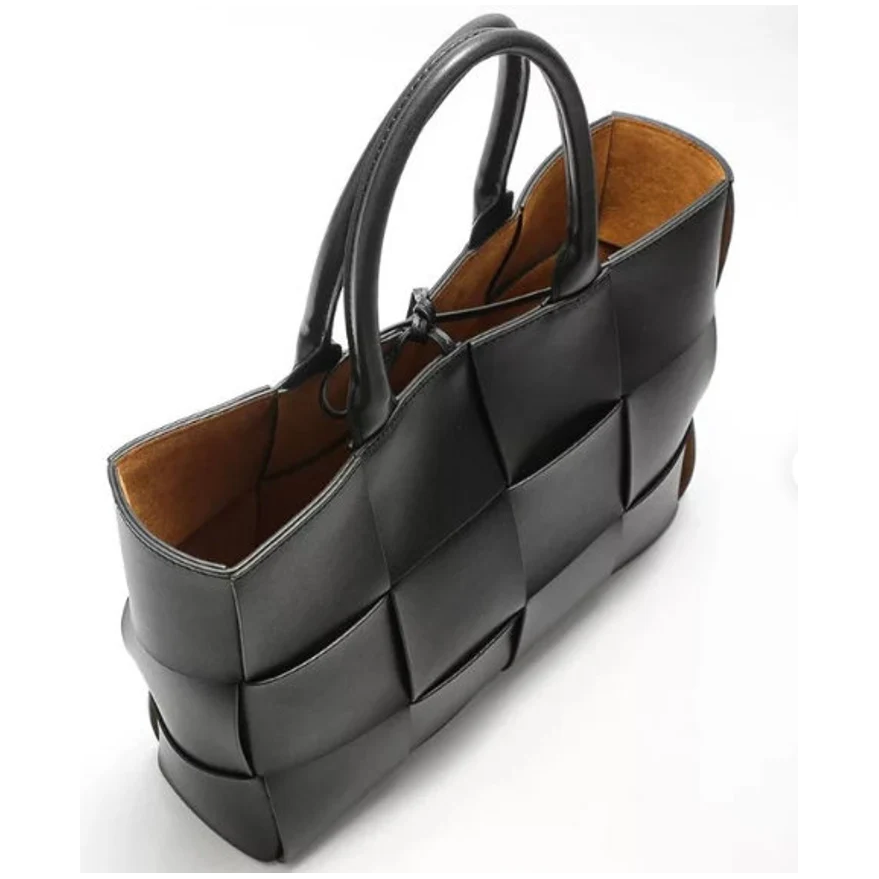 Handwoven Genuine Cowhide Leather Tote Bag