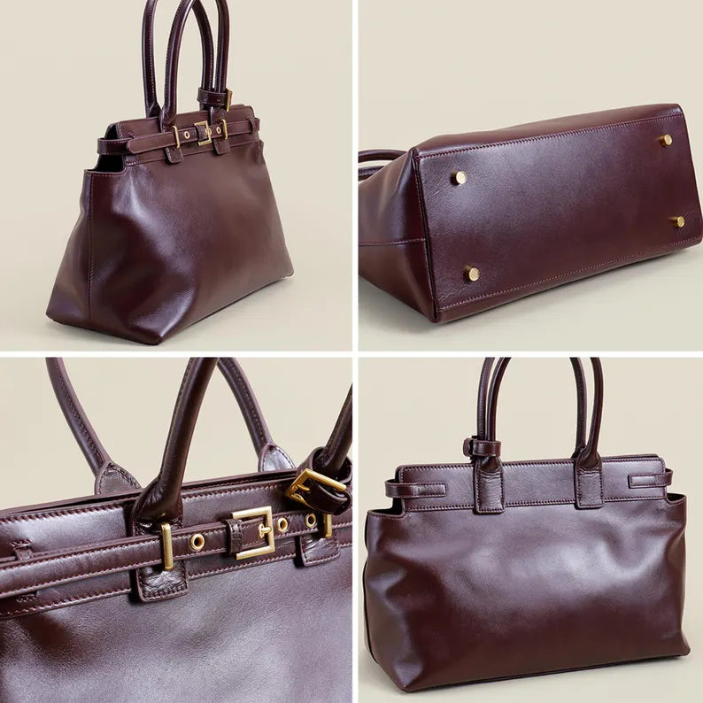 Stylish Leather Buckle Handbag for Everyday Elegance