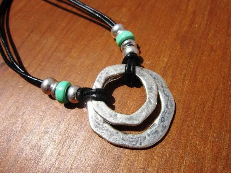 Bohemian Turquoise & Sterling Silver Pendant Necklace