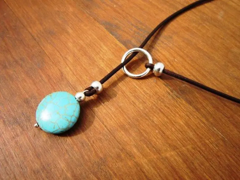 Turquoise Harmony Lariat Necklace with Elegant Boho Charm