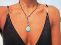 Turquoise Harmony Lariat Necklace with Elegant Boho Charm