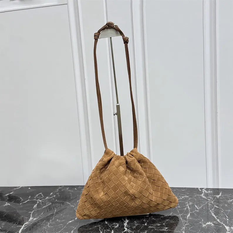 Handwoven Suede Shoulder Bag – Stylish Artisan Craftsmanship and Everyday Elegance