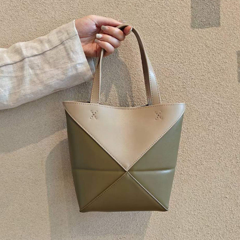 Leather Puzzle Tote Bag – Stylish, Versatile, and Timeless Carryall