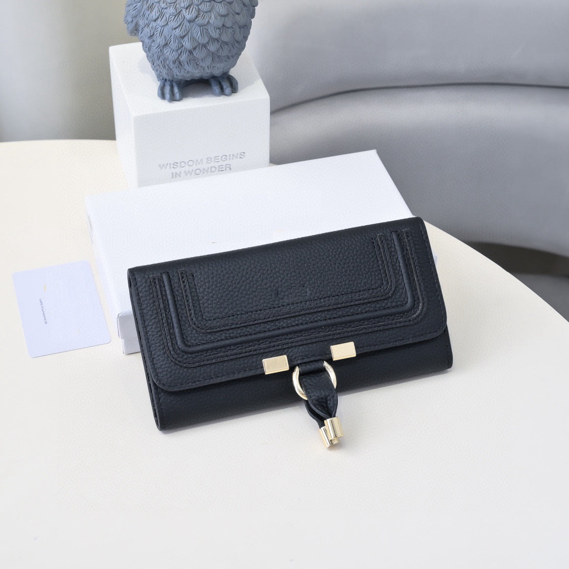 Midnight Elegance Slim Compact Wallet