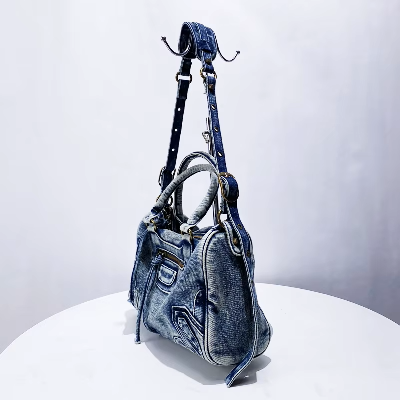 Vintage Faded Denim Bag