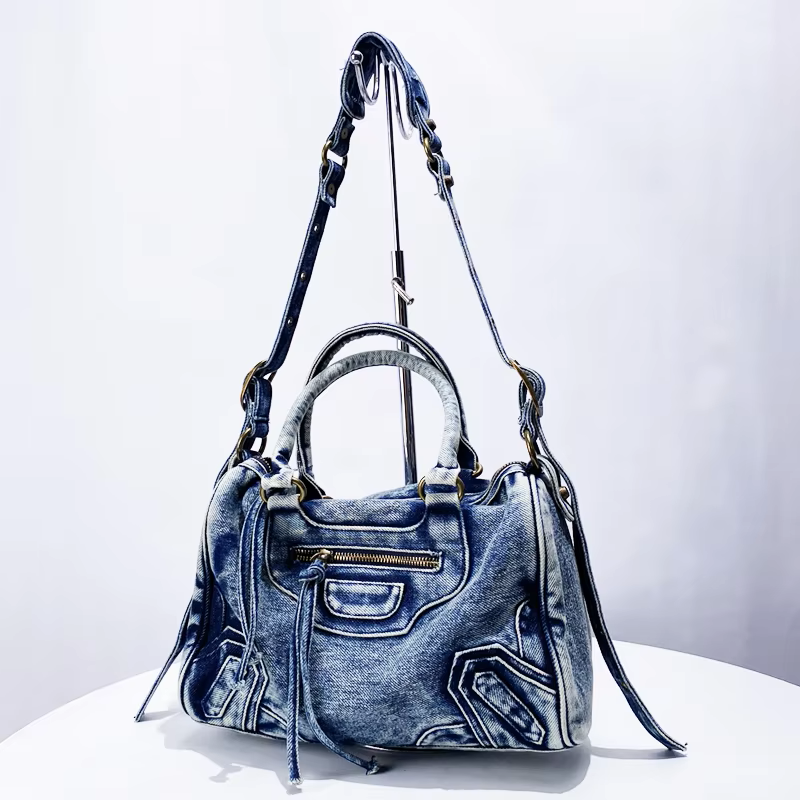 Vintage Faded Denim Bag