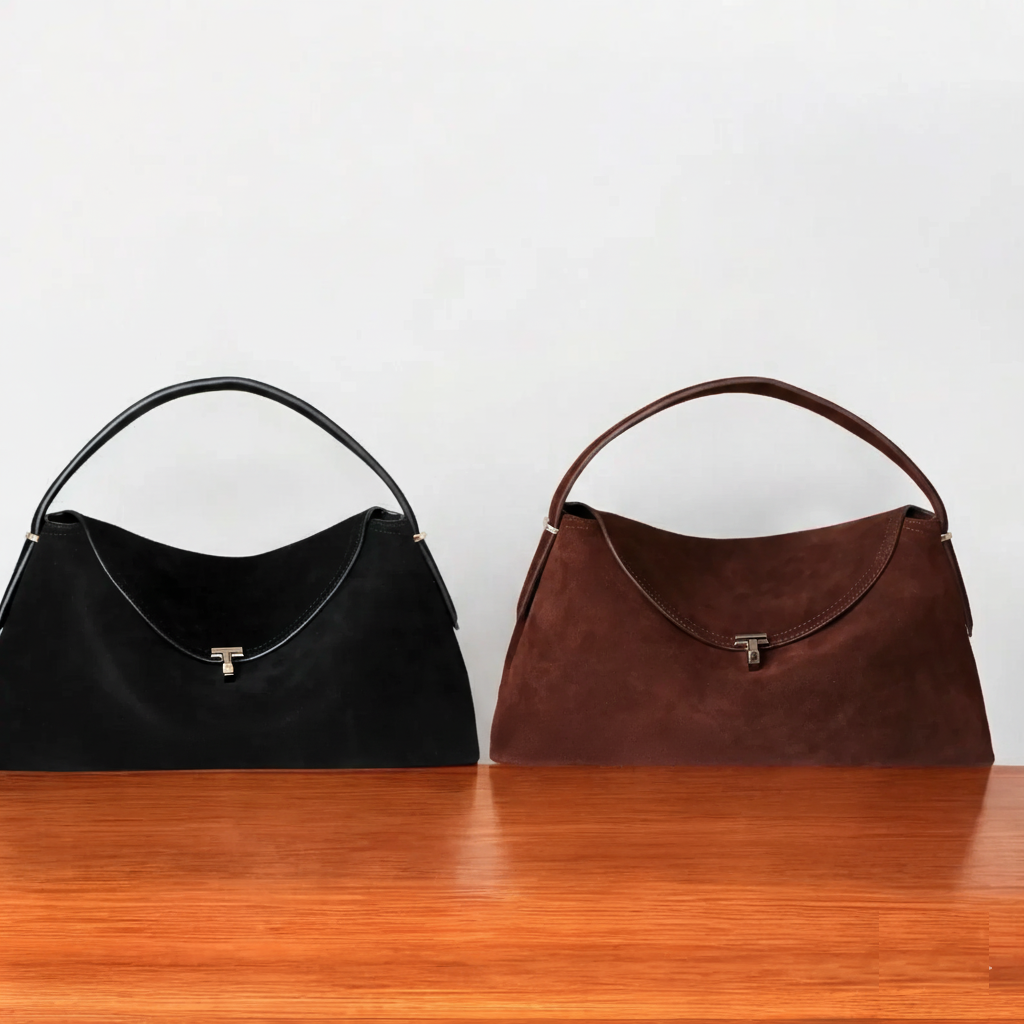 T-Lock Suede Shoulder Bag – Timeless Style & Everyday Elegance