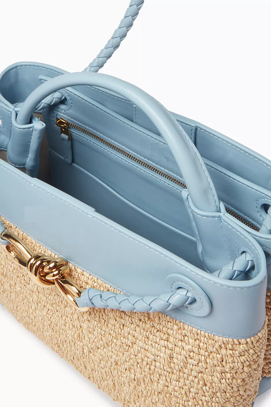 Chic Raffia Knot Mini Tote Bag