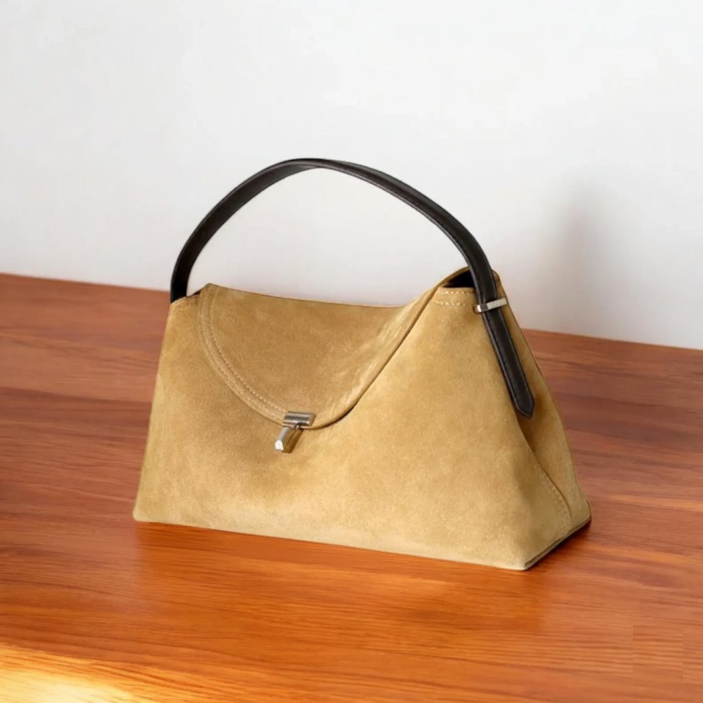T-Lock Suede Shoulder Bag – Timeless Style & Everyday Elegance