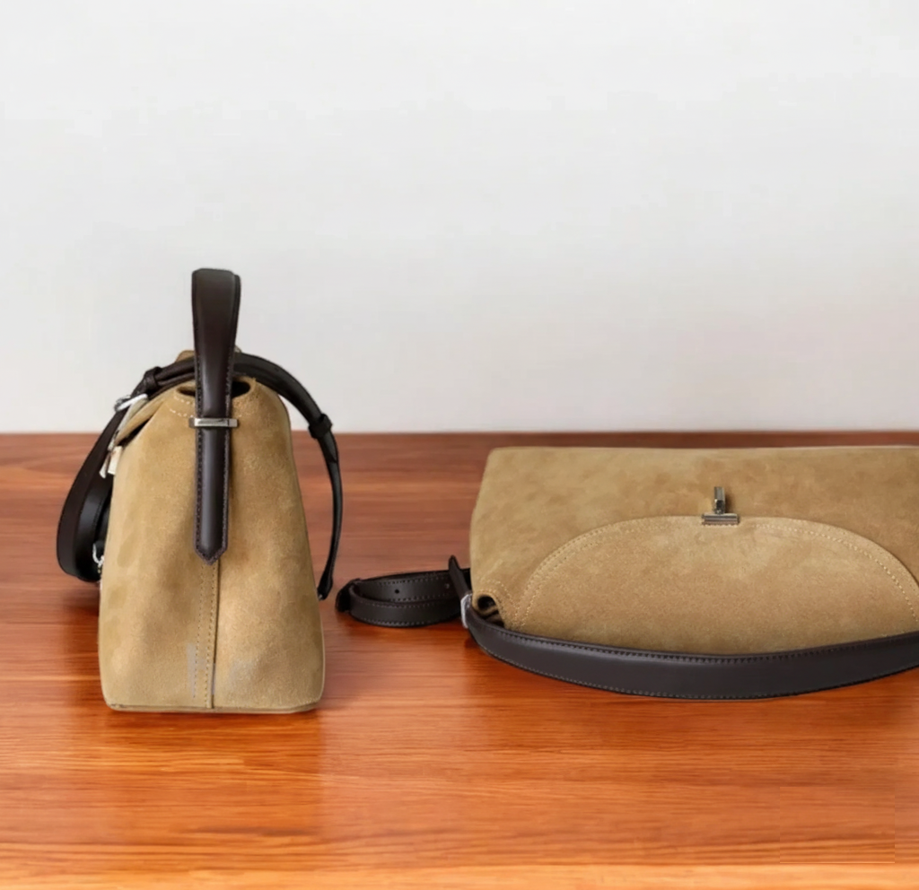T-Lock Suede Shoulder Bag – Timeless Style & Everyday Elegance